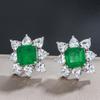 Sace Gems Klassische Luxus Kupfer Legierung Quadrat Grün Zirkon Ring Ohrringe Anhänger Halskette Schmuck Sets Hochzeit Party Geschenke