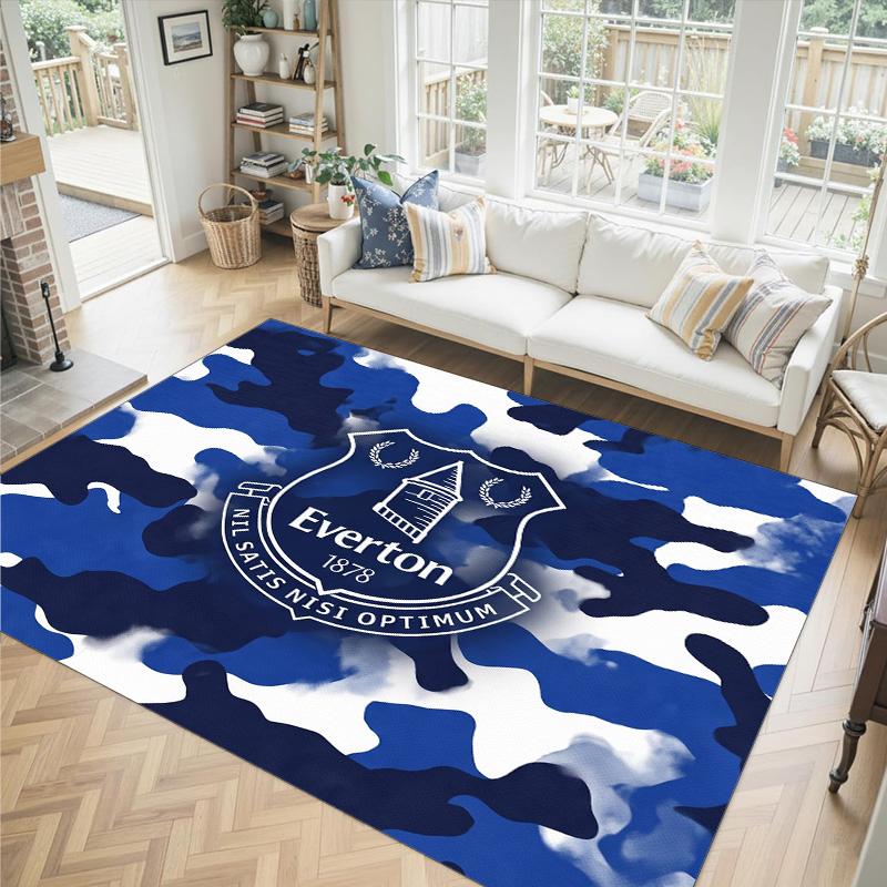 Everton Football Design Crystal Velvet Carpet Cozy Non?Slip Printed Rug For Bedroom Living Room Entrance