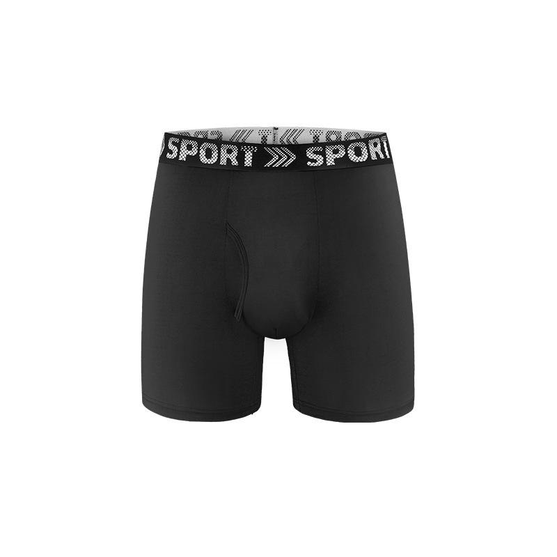 Men’s Mid-Waist Milk Silk Open-Front Sports Boxer Briefs XXL (EU) чёрный