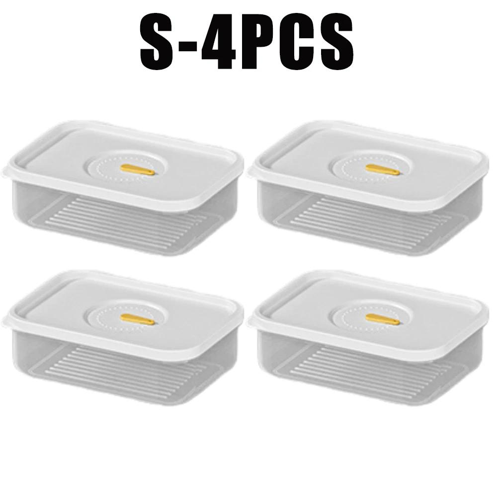 Refrigerator Transparent Storage Box Food Freshness Organizer Cheese Keeper Box Turkey Sausage Storage Box For Kitchen Fridge