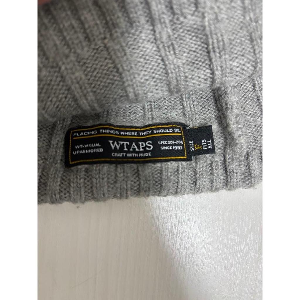 Used WTAPS Wool Ribbed Beanie BEANIE Knit Hat Gray