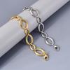 S20 Damen 18K Gold Edelstahl Geometrisches Kettengliederarmband