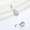 Women Water Drop Rhinestone Barbell Belly Button Navel Ring Piercing Jewelry