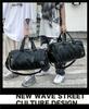 Bolsa de viaje portátil de cuero sintético para hombre: gran capacidad, separación de líquidos, equipaje de corta distancia o bolsa de fitness.