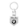 WOHE7 Car Logo Keychain Key Ring Chain Pendant Gifts For Skoda Octavia Kodiaq Fabia Karoq Superb Rapid Felicia RS Hubcap Accessories