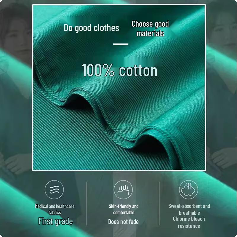 Set de uniforme medicale cu mânecă scurtă din bumbac pur pentru femei Fuhao