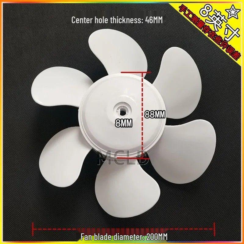 White Six-Blade Exhaust Fan Blades for Range Hood Ventilation, Available in 6/8/10/12 inches, D-Hole Design