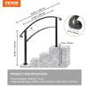 Adjustable Wrought Iron Transition Handrail Matte Black 4FT Fits 4 Steps