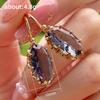 Cao Shi Retro Court Colorful Gem Eight-Claw Zircon Earrings