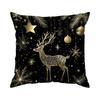Black Gold Christmas Theme Pillowcase Bedroom Cushion Cover 100% Polyester Living Room Cushion Pillowcase Home Decor