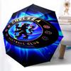 1 Stück Robuster Automatikschirm mit 8 Speichen, Chelsea FC Schirm, Digital bedruckt, Faltbarer Schirm für unterwegs im Freien