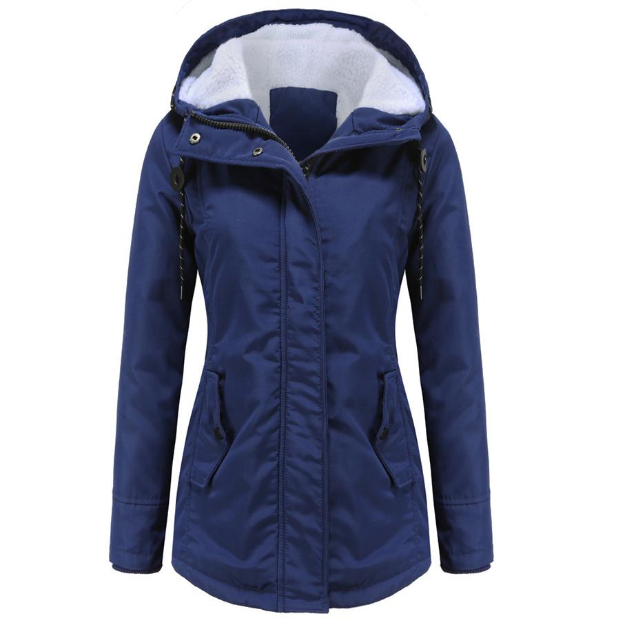 Parka da donna Giacca lunga calda taglia plus Giacca calda Inverno Giacca calda con cappuccio spessa