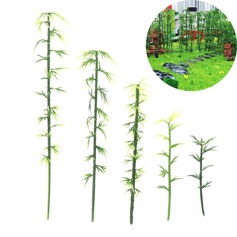 20 Stück Plastik Miniatur Modellbaum Landschaft Bambusbaum Sandtisch Modell Dekor Zubehör Spielzeug Hobbys