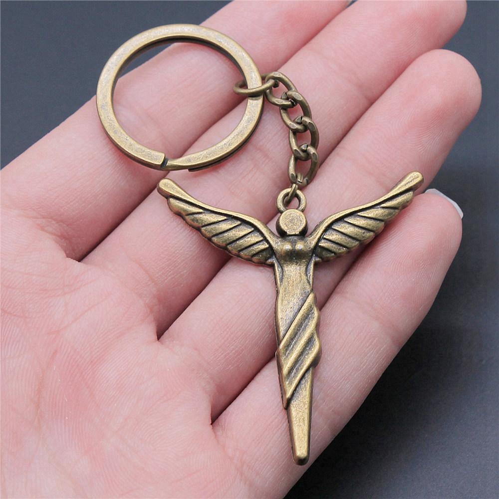 Angel Wings Feathers Heavenly Keychain for Girls Hot Sale Streetwear Bridesmaid Gift Retro Phone Charm