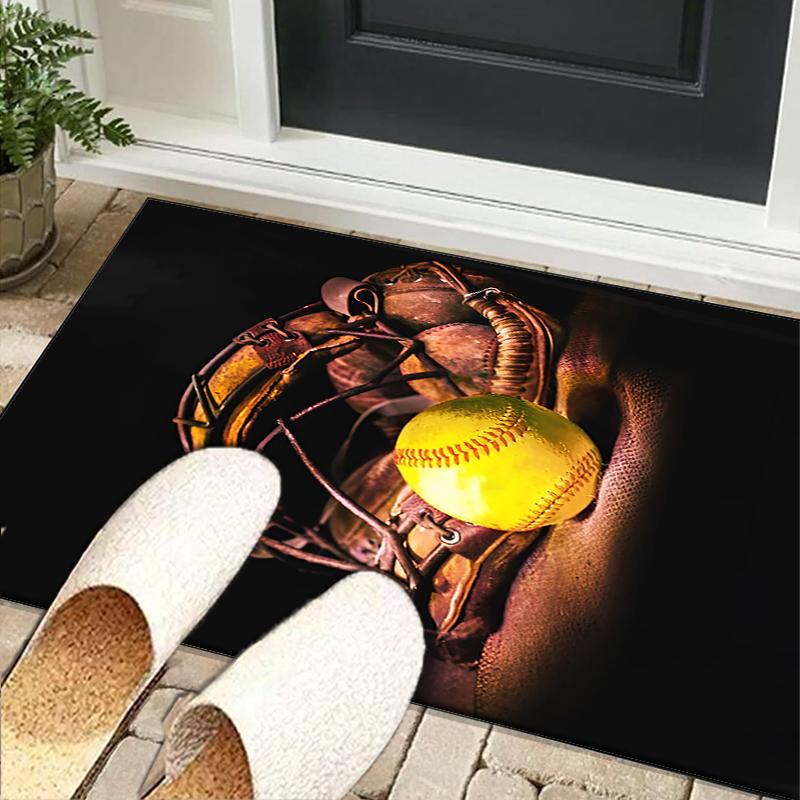 Baseball Passion And Heritage Office Rug Chair Mat, Game Carpet, Suitable for Front Door, Bedroom, Living Room, Desk, Holiday Gift