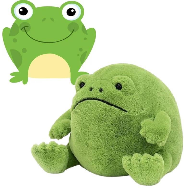 Adorable Ricky Rain Frog Plush Toy Soft Cartoon Frog Doll For Kids 30x25x20cm