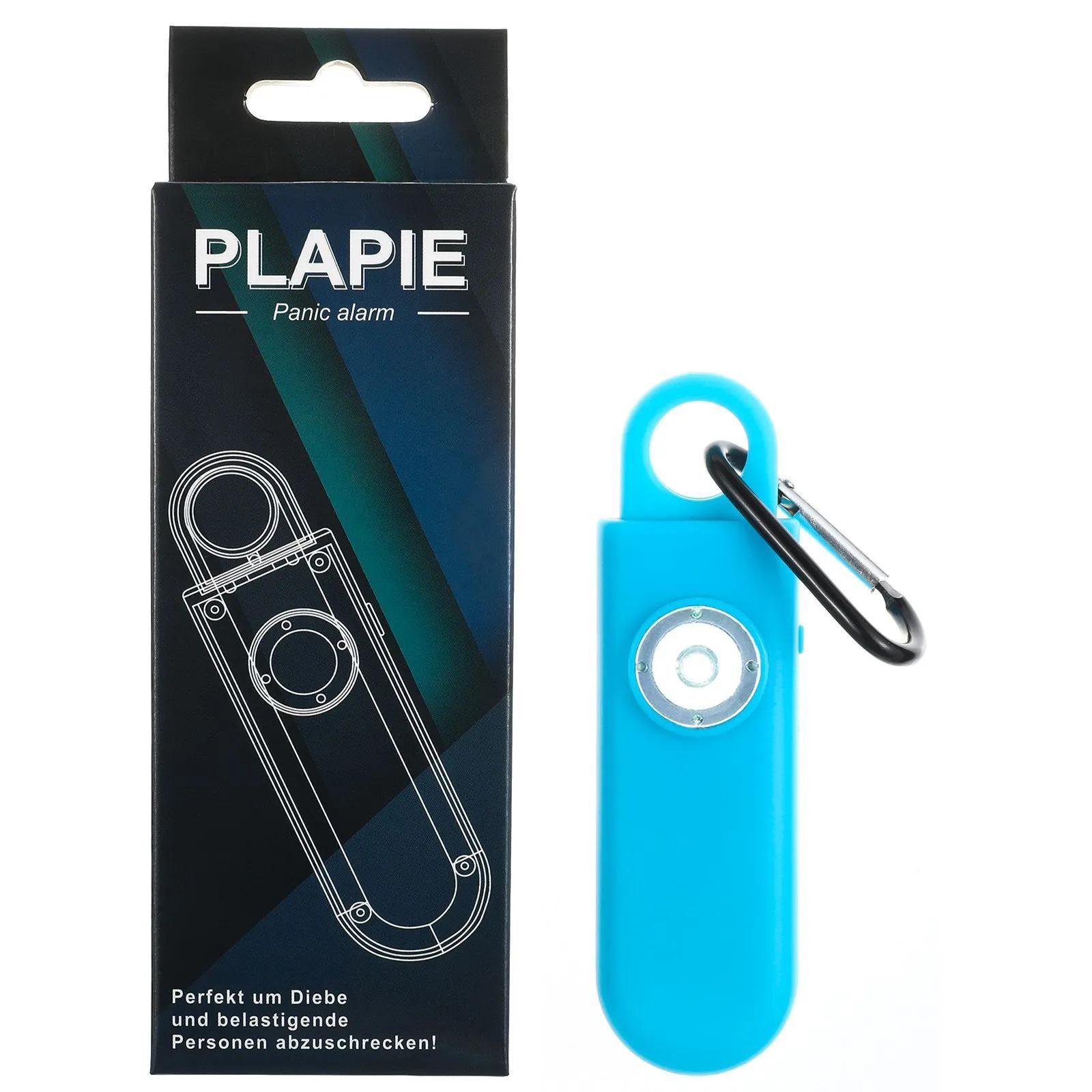 

Женская сигнализация самообороны против волков со светодиодным мигающим светом и защитой от кражи/потери синий