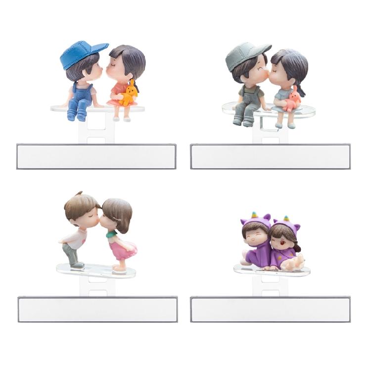 Car Accessory Car Interior Sliding Cartoon Couple Decoration Cute Figurine Ornament Vehicle Interior Accessory