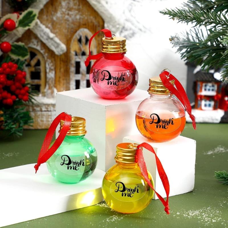 Set of 20 Clear Fillable Christmas Hanging Ornament Delicate Craftable Baubles for Holiday Tree Decoration and Parties