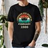 Legends Are Born In February 1986 T Shirt Vintage 40th Birthday Retro For Husband Wife Vintage Casual Homme Graphic