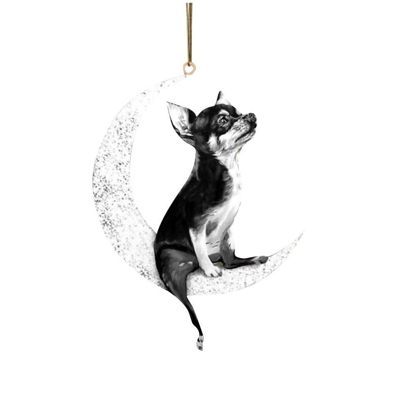 

Moon Dog Acrylic Car Decoration Backpack Ornament Cartoon Style Hanging Decor Style A