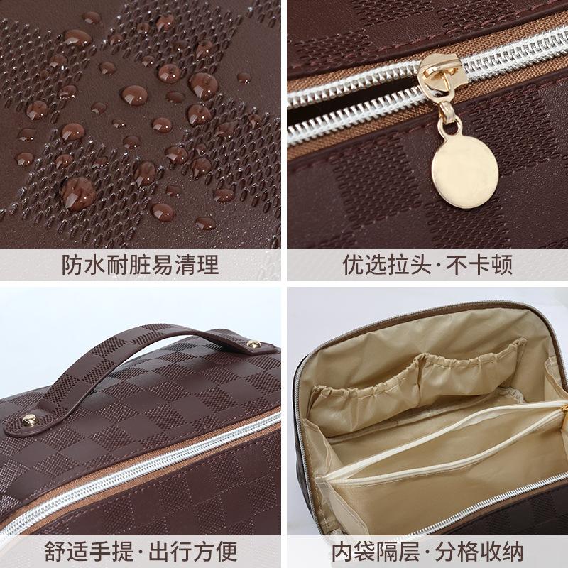 European High-end Waterproof Makeup Bag With Large Capacity Portable Travel Toiletries Cosmetics Storage
