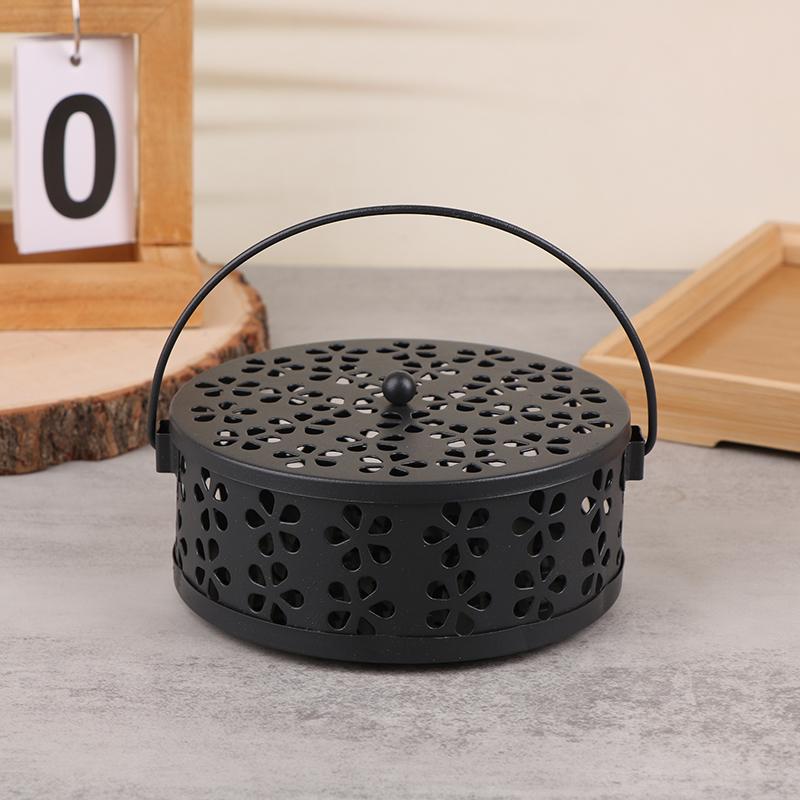 Portable Mosquito-Repellent Fireproof Mosquito-Repellent Household With Cover Wrought Iron Sandalwood Mosquito Incense Burner