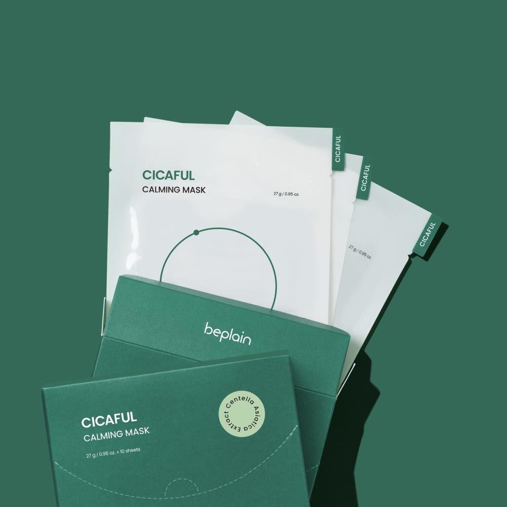 BEPLAIN Cicaful Calming Mask Hydrating Sheet Mask 27ml X 10 Sheets