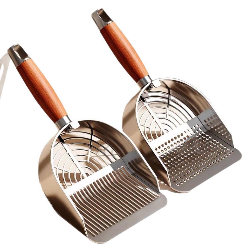 High-Efficiency Stainless Steel Cat Litter Scoop for Tofu Litter, Fine Holes, Durable Poop Removal Tool
