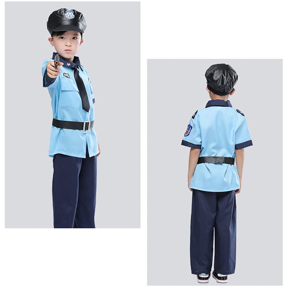 Lhyxuuk Police Uniform Cosplay Costume for Suitable for Police Officers Size Kids, Halloween, (Boys, S)