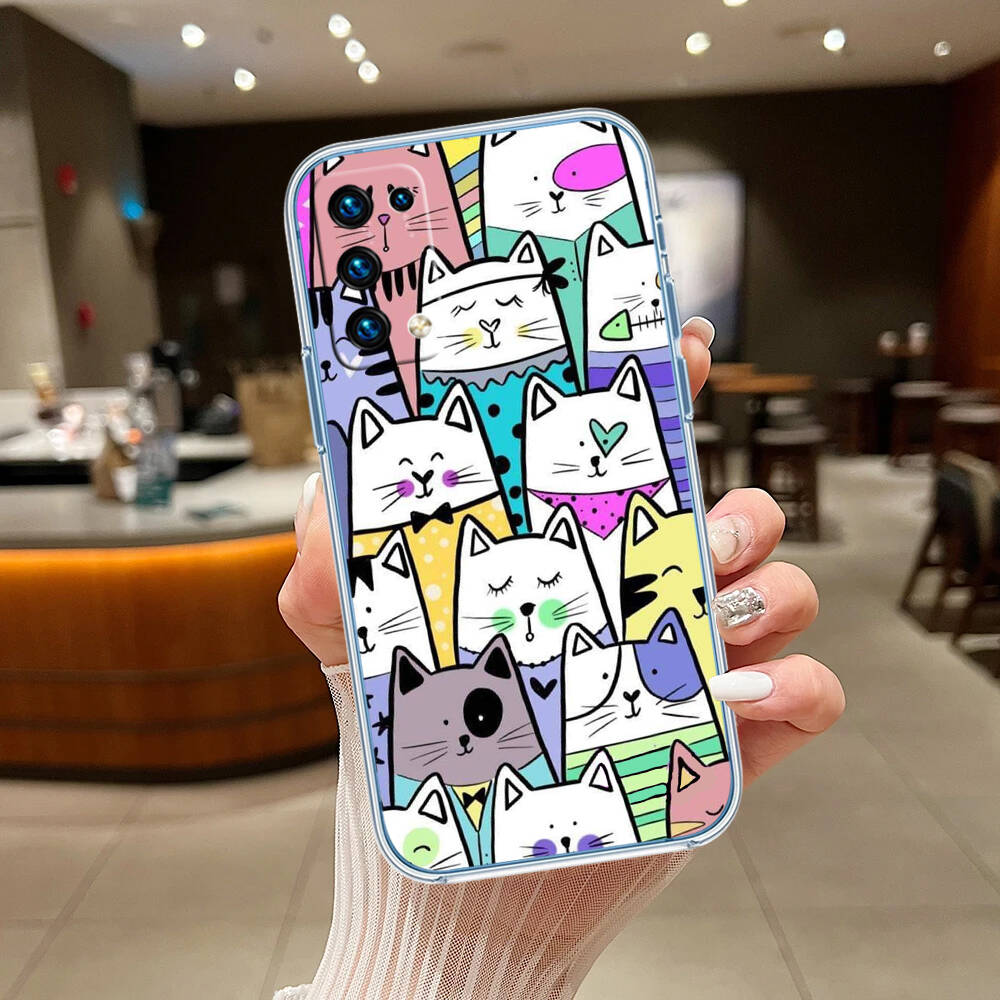Cat Cartoon Case for Motorola G10 G20 G04 E30 E40 E22 E20 E13 E15 G22 G23 G05 G75 G35 G55 E22S E7 G6 G7 G8 G9 Plus Power Play