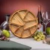 Wood Puzzle Serving Tray with 8 Removable Compartments Fruits Nuts Meats Dips Food Tray Cocktail Party Platter