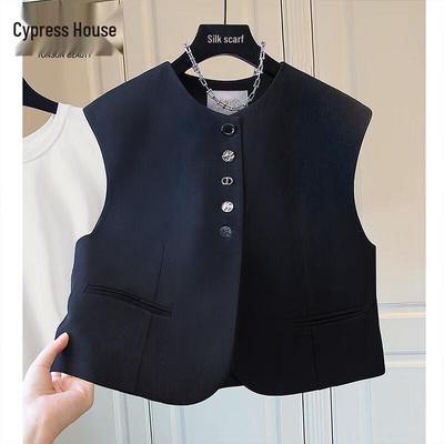 Women's Round Neck Loose Fit Suit Vest