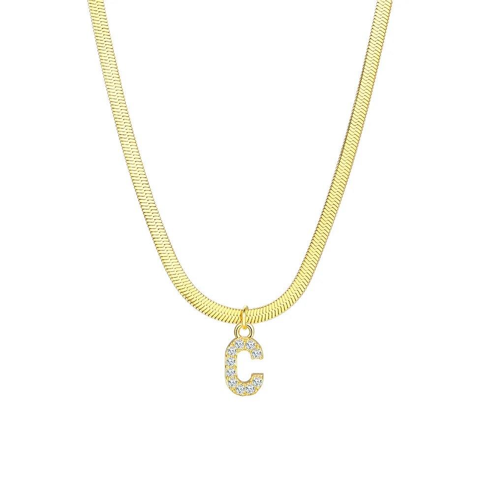 New A-Z Initial Zircon Letter Pendant Necklaces for Women 18K Gold Plated Copper Necklace High Quality Statement Jewelry Gifts