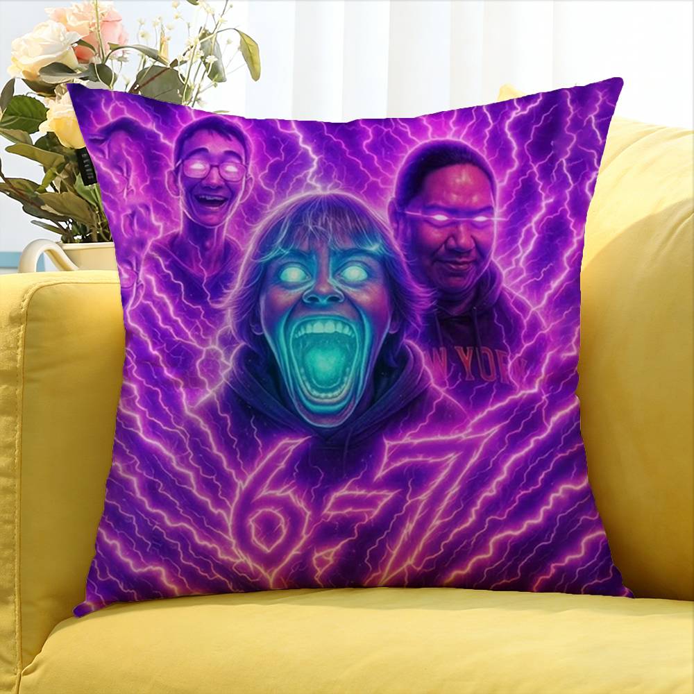 Six Seven 67 World Various Sizes Square Pillow Case For Car Home Bedchamber Decor