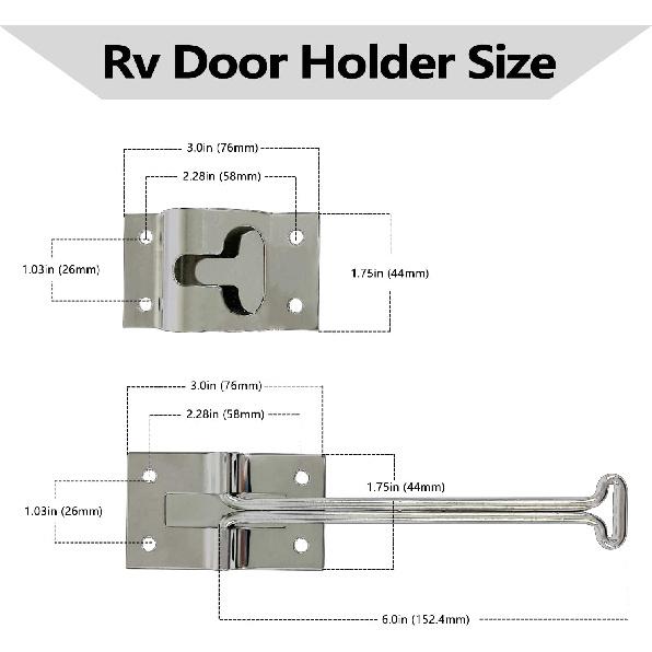 Rv Door Latch Trailer Door Latch 304 Stainless Steel Camper Door Latch Trailer Door Holder Rv Door Holder Rv Screen Door Latch 6 Inch Metal T-Style