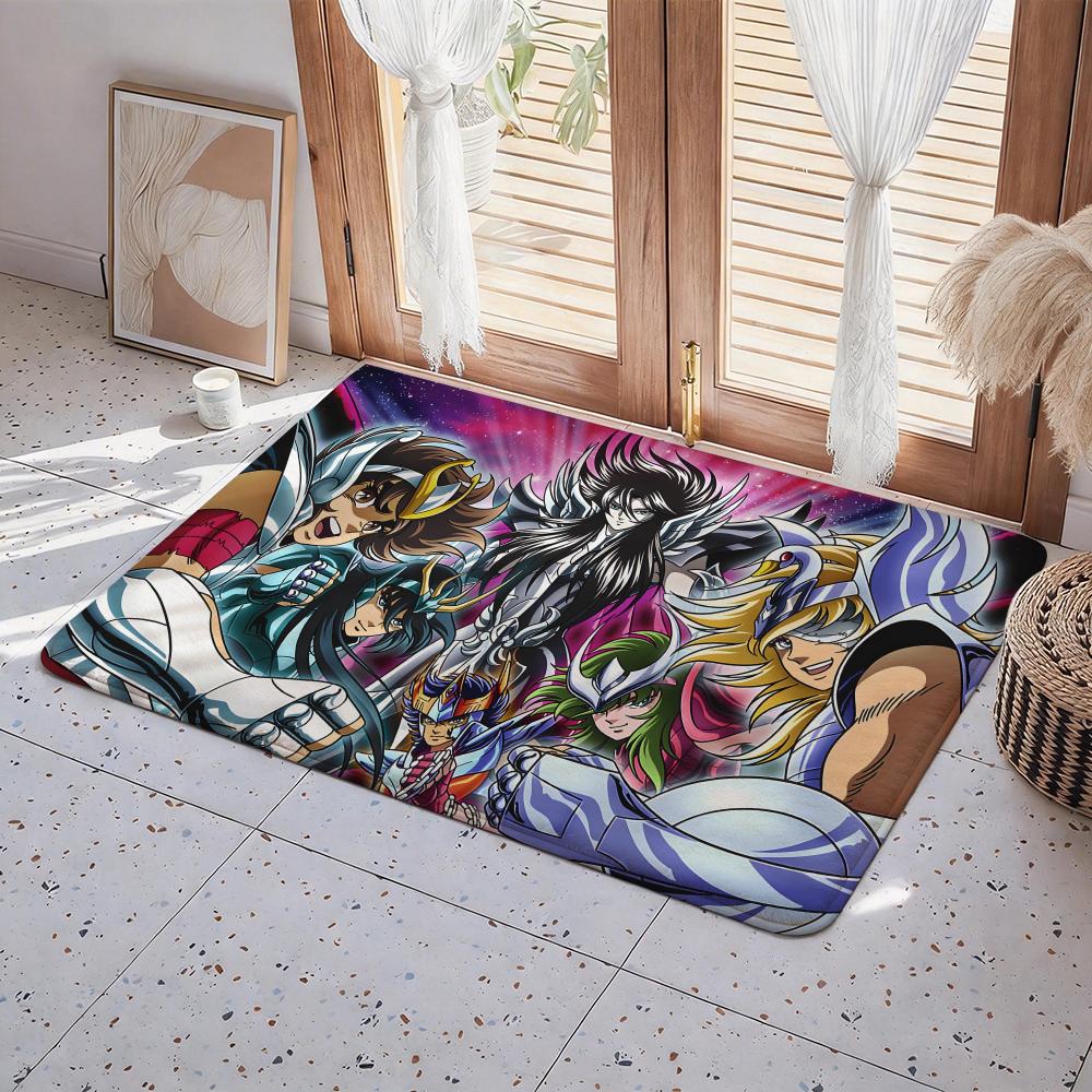 Anime A Saint Seiya Floor Mat Eco  Flannel Doormat Non Slip Odorless Indoor Floor Rug Soft Short Plush Home Mat