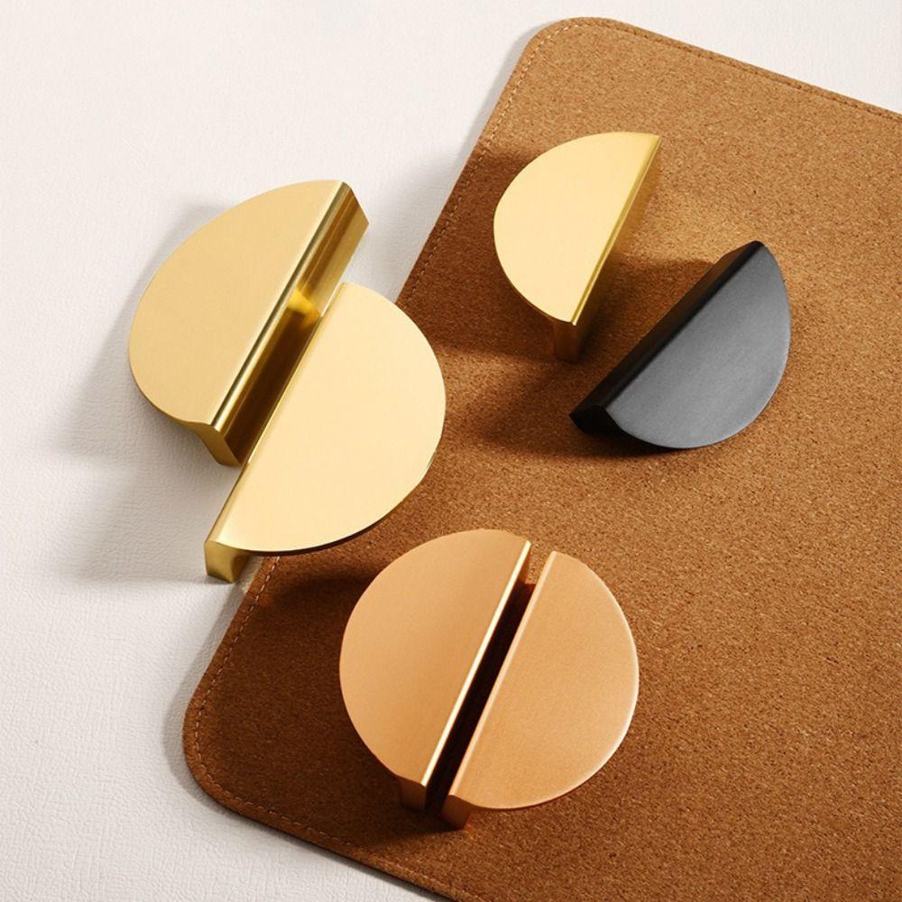 Embedded Furniture Drawer Knob Semi-circle Design Wardrobe Handle Hardware Wardrobe Closet
