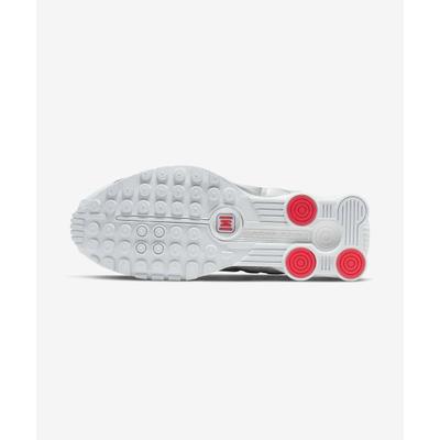 Shox R4 Balts Metālisks Sieviešu Kedi Metāliski Sudraba Maksimāli Oranžs AR3565-101