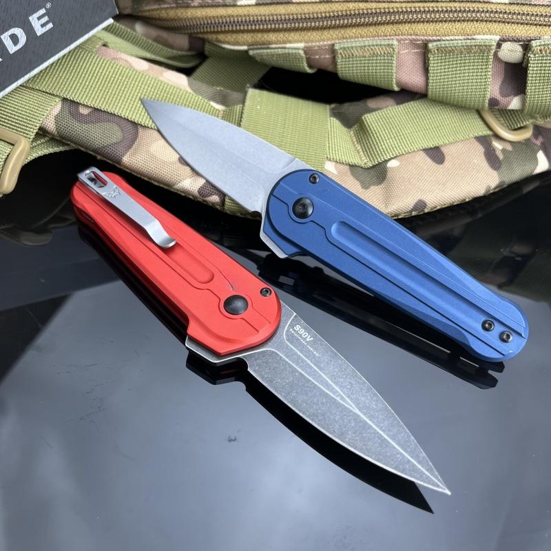 BM 491 Pocket Folding Knife D2 Blade Aluminum Handle Fruits Kitchen Cutting Sharp Durable Convenient Household Easy To Use Tool