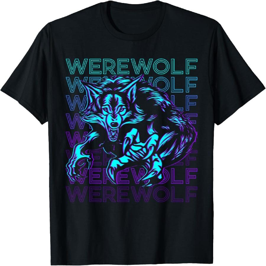 Werewolf Retro T-Shirt XXXXXL чёрный