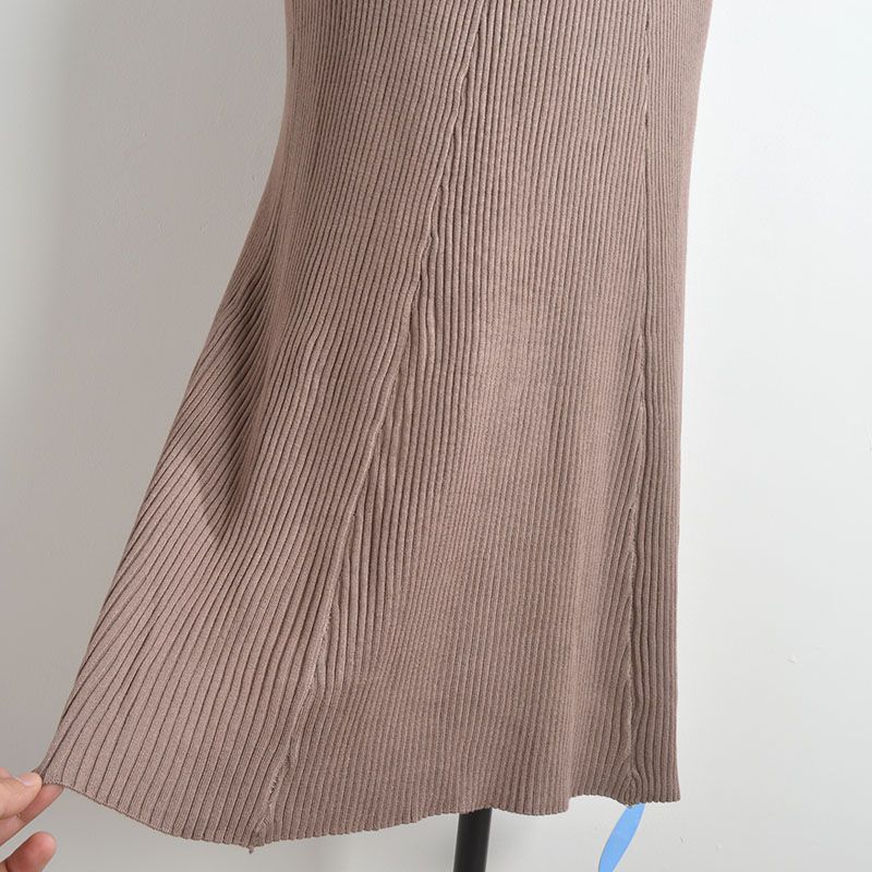 Solid Polo Lapel Short Sleeve Knitted Dress Women Clothes Royal Sister Style Summer Waist Hugging Slimming Sheath One-Step Skirt