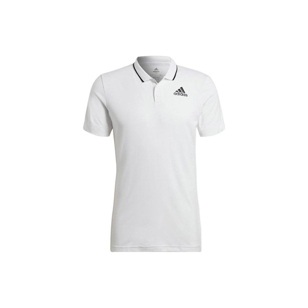 Adidas Gameset Solid Logo Tennis Polo Shirt Men Tops White HB9135