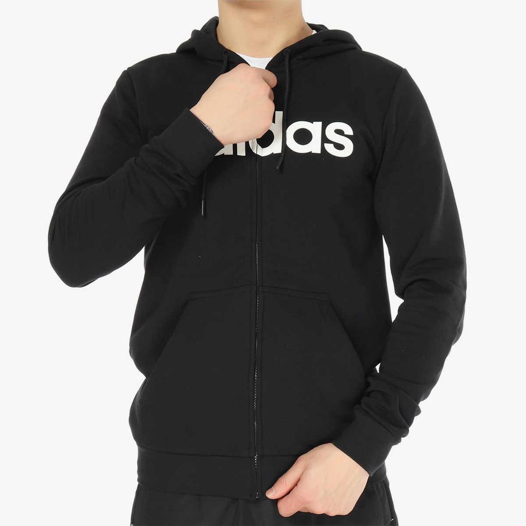 Adidas Essential Zip Hoodie Men Outerwear Black DM4282