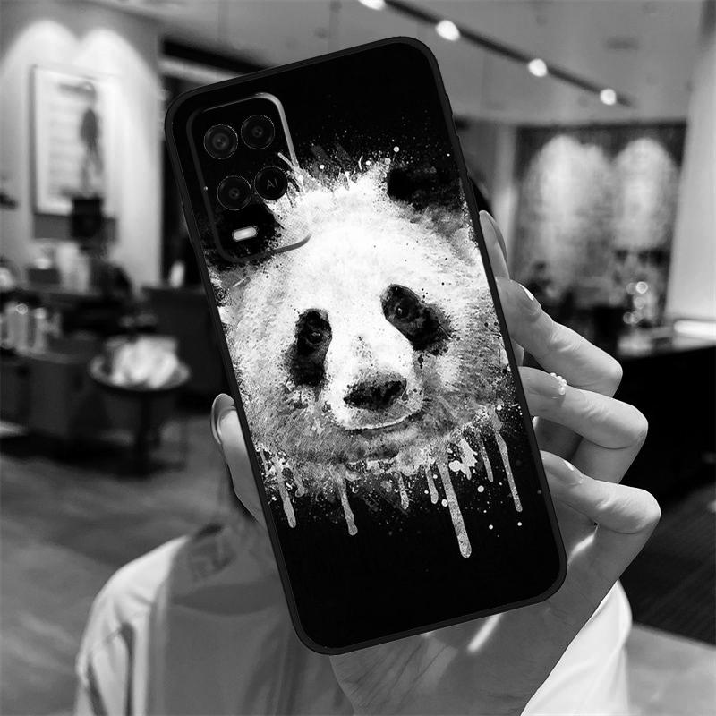 Cartoon Niedlicher Panda Bär Hülle Für Oppo A40 A60 A80 A18 A38 A58 A78 A98 A16 A76 A96 A15 A17 A77 A74 A94 A54 A57S Abdeckung