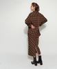 Beulaiteun Slit Check Long Skirt Brown