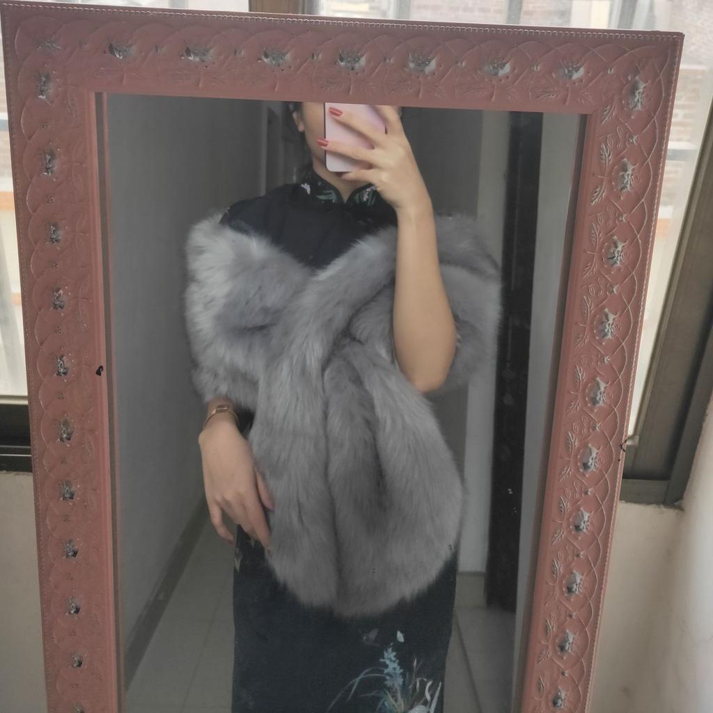 Autumn Winter New Sexy Fashion Women Casual Faux Fur Keep Warm Party Evening Bride Cape Scarf Shawl Clothes Autumn Winter Clothes