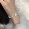 Bracelet Perle Irregulière Forme Spéciale Française Bracelet Femmes Niche Luxe Léger Exquis Doré Demi-Bracelet Bracelet Accessoires