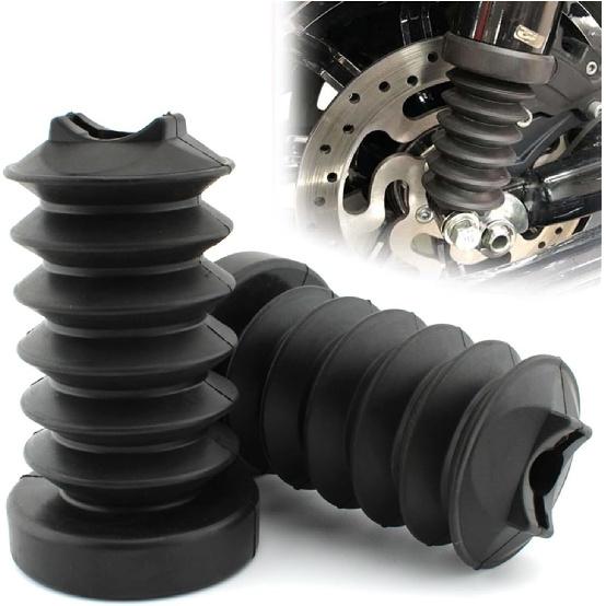 Black Rubber Rear Fork Cover Shock Absorber Compatible With Touring Street Electra Glide Road King 97-13 Motorcycle Parts
