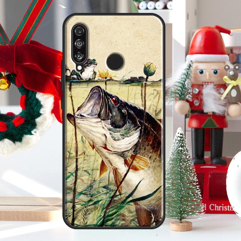 Bass Fishing Baits Hook Tackle For Huawei Nova 12i 11i 8i 12s Y73 Y72 Y61 Y91 Y90 Y70 Y60 9 10 SE P60 Pro P30 P40 Lite Case